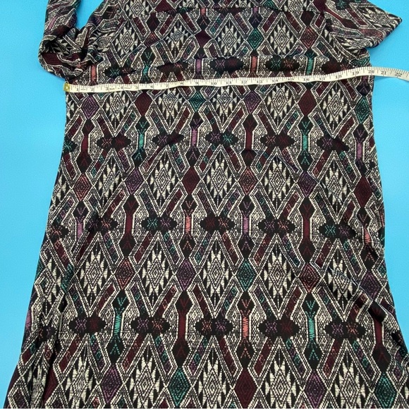 About A Girl Womens Aztec V Neck Tunic Top Button Long Sleeve Blouse Size XL - Picture 4 of 7